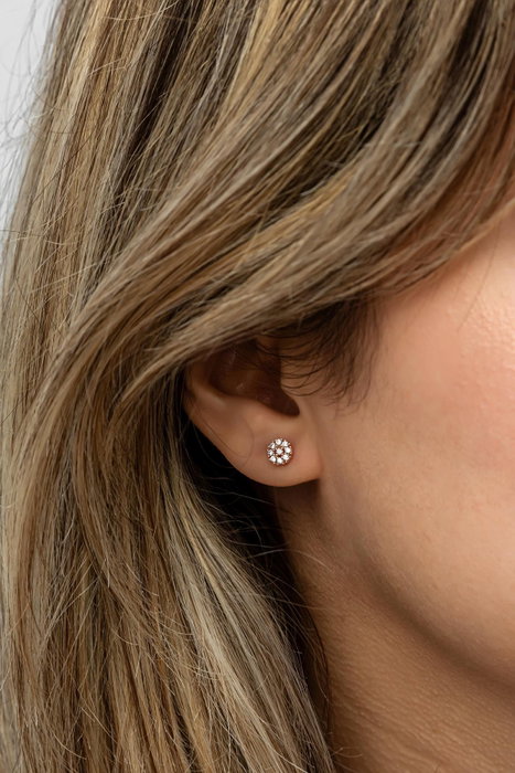 Heliophilia Silver Pendientes de Plata de Ley 925 con Oro Rosa y Circón Heliophilia Silver Pendientes de Plata de Ley 925 con Oro Rosa y Circón